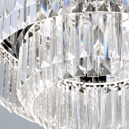 LED Dimmable crystal ceiling light PRISM LED/80W/230V d. 55 cm shiny chrome