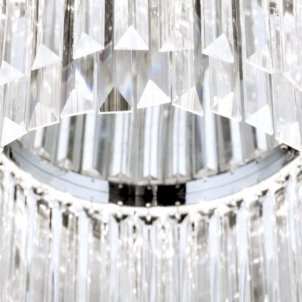 LED Dimmable crystal ceiling light PRISM LED/80W/230V d. 55 cm shiny chrome