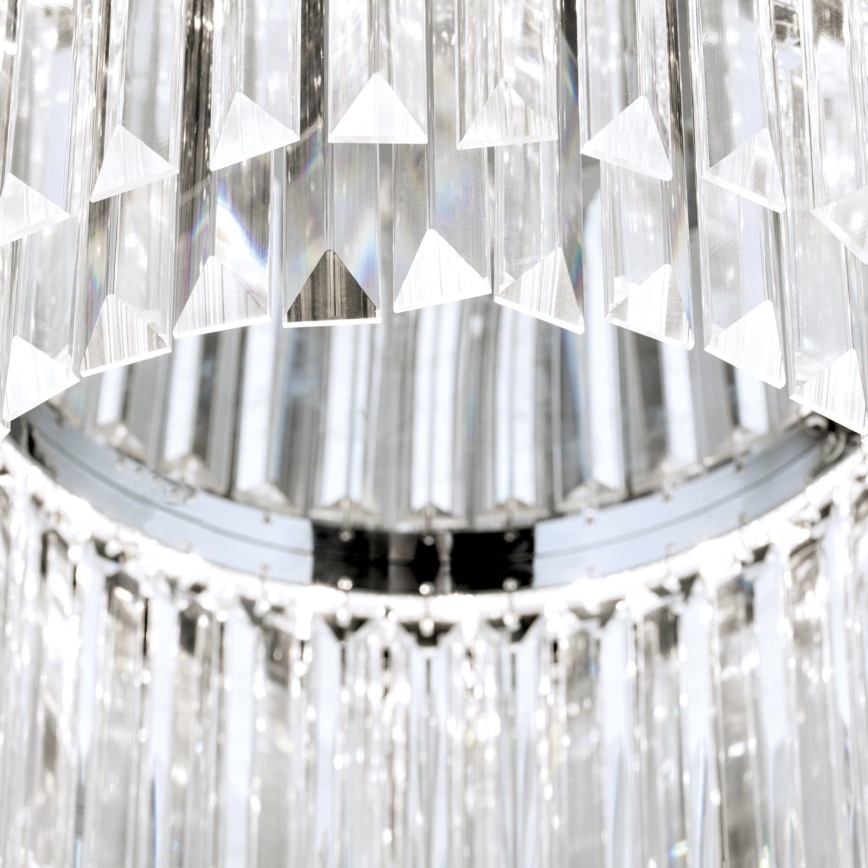 LED Dimmable crystal ceiling light PRISM LED/80W/230V d. 55 cm shiny chrome