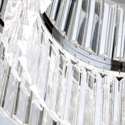 LED Dimmable crystal ceiling light PRISM LED/80W/230V d. 55 cm shiny chrome