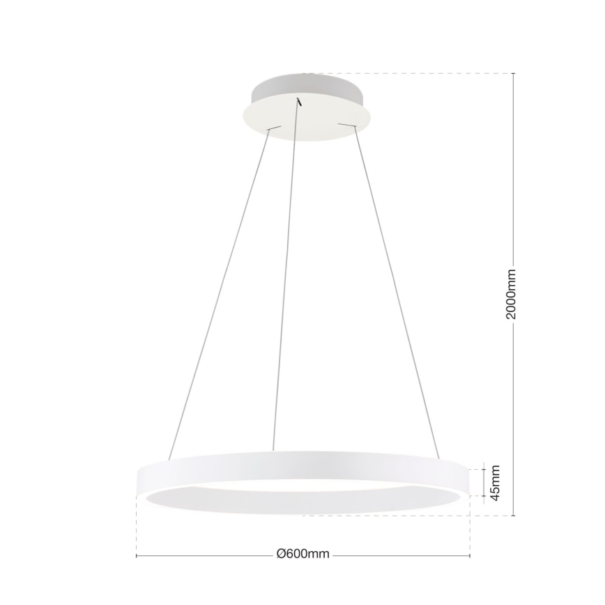 KOLK Dimmable LED Cable Pendant LED/60W/230V 2700/3000/4000K Ø 60 cm White