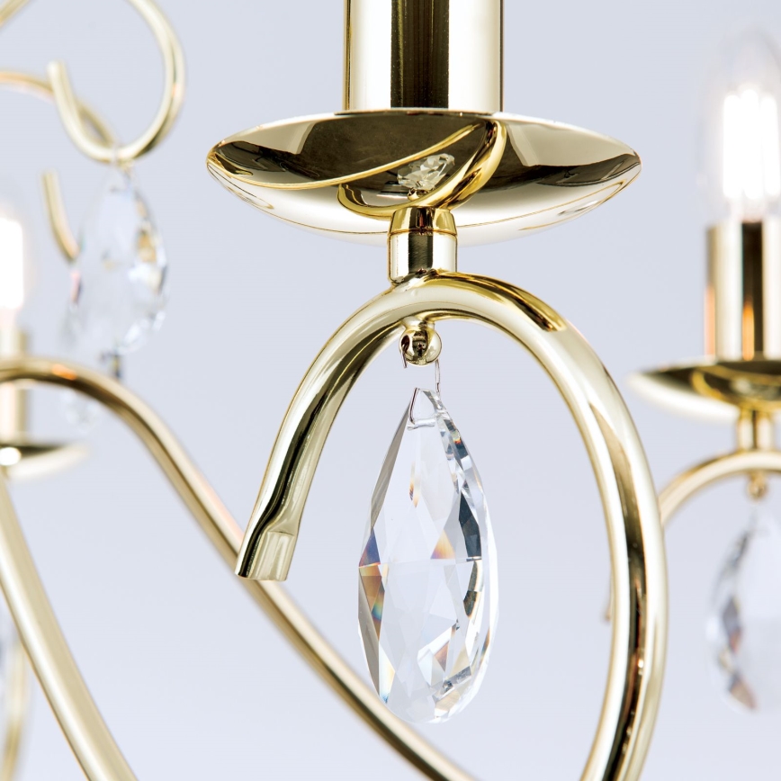 Crystal chandelier on a chain ALESSIA 5xE14/40W/230V gold