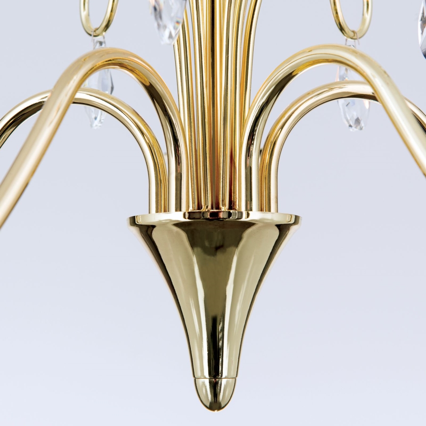 Crystal chandelier on a chain ALESSIA 5xE14/40W/230V gold