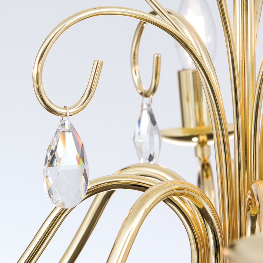 Crystal chandelier on a chain ALESSIA 8xE14/40W/230V gold