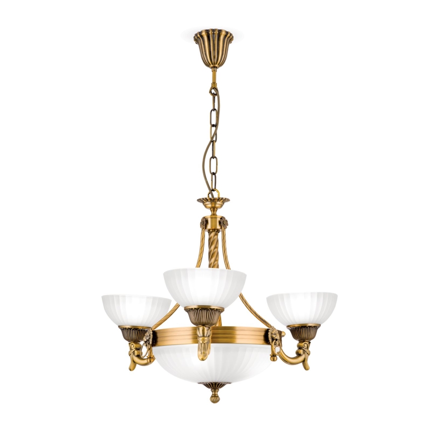 Chandelier on a chain ROCCA 6xE27/60W/230V d. 64 cm bronze/white