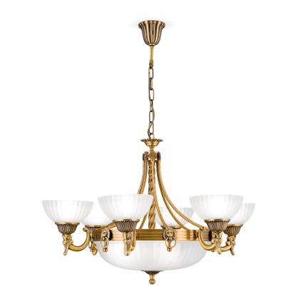 Chandelier on a chain ROCCA 9xE27/60W/230V d. 75 cm bronze/white