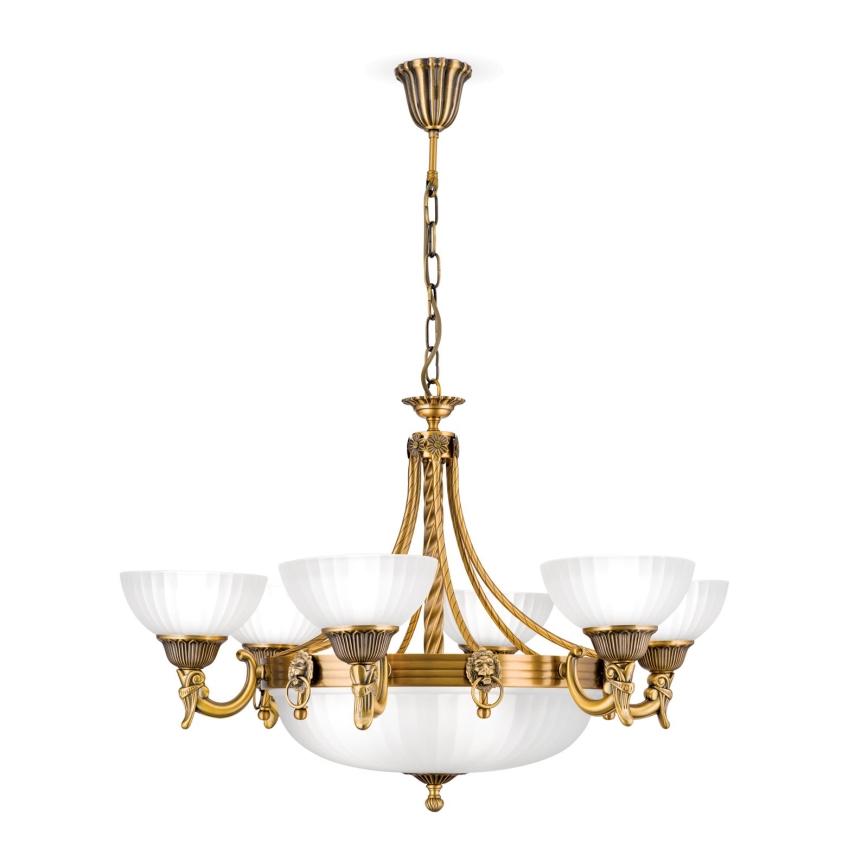 Chandelier on a chain ROCCA 9xE27/60W/230V d. 75 cm bronze/white