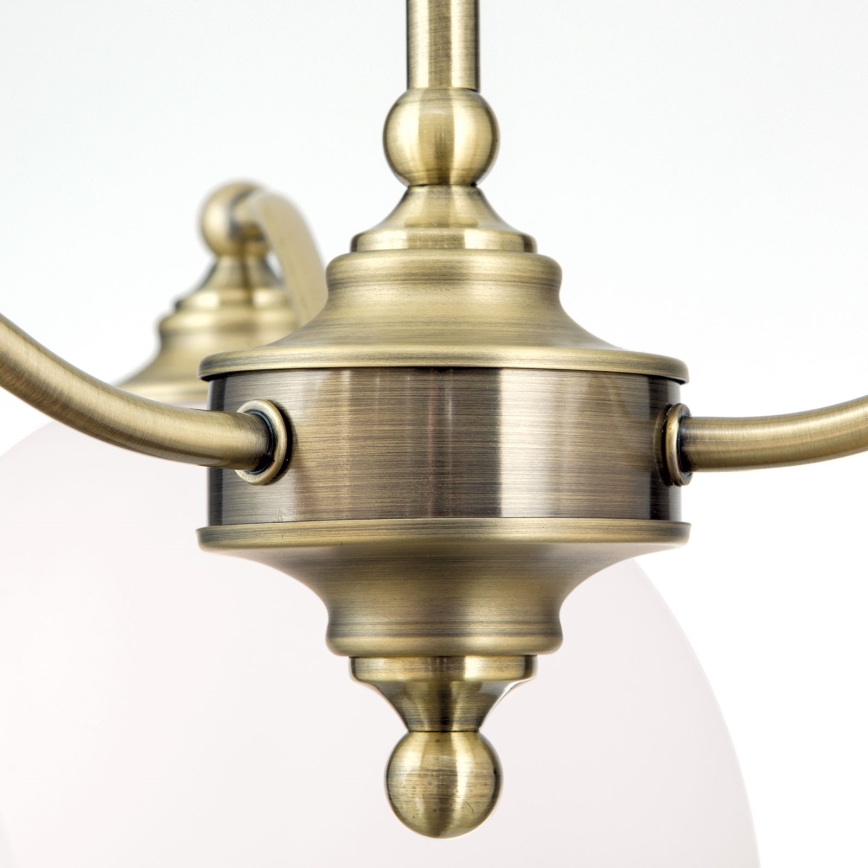 Chandelier on a chain OLD LAMP 3xE27/40W/230V d. 65 cm white/brass