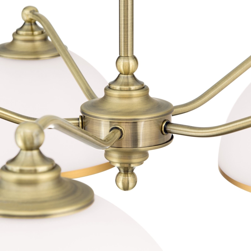 Chandelier on a chain OLD LAMP 5xE27/40W/230V d. 75 cm white/brass