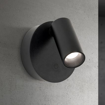 LED Dimmable Rechargeable Touch Wall-Mounted Spotlight LUXY LED/1W/5V 2200 mAh 2700/3000/4000K black