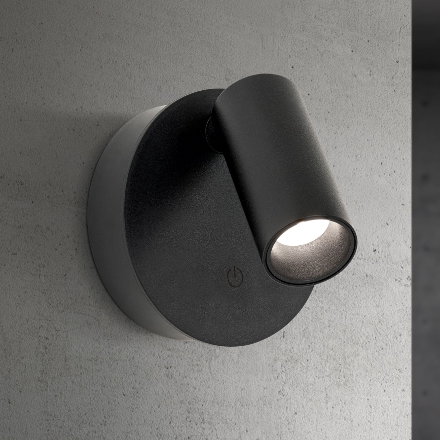 LED Dimmable Rechargeable Touch Wall-Mounted Spotlight LUXY LED/1W/5V 2200 mAh 2700/3000/4000K black