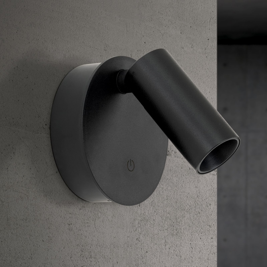 LED Dimmable Rechargeable Touch Wall-Mounted Spotlight LUXY LED/1W/5V 2200 mAh 2700/3000/4000K black