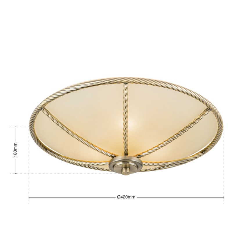 MAURO ceiling light, 3x E27/60W/230V, Ø 42 cm, bronze finish