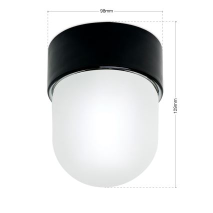Ceiling light OSTIA 1xE27/40W/230V Ø 9.8 cm black
