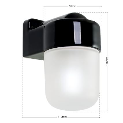 OSTIA Wall Lamp 1xE27/40W/230V Black