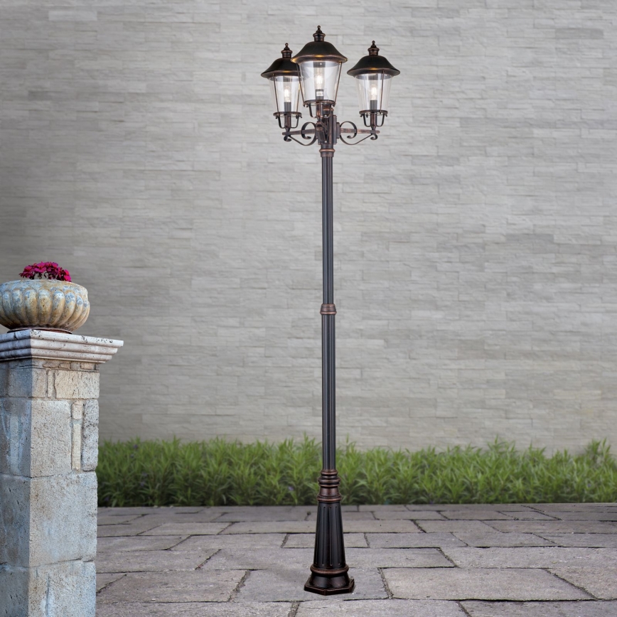Outdoor lamp KENZO 3xE27/100W/230V IP44 bronze/patina