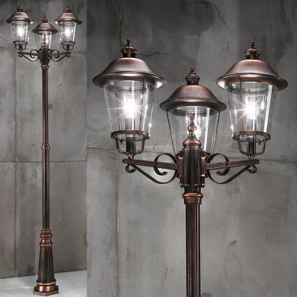 Outdoor lamp KENZO 3xE27/100W/230V IP44 bronze/patina