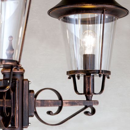 Outdoor lamp KENZO 3xE27/100W/230V IP44 bronze/patina