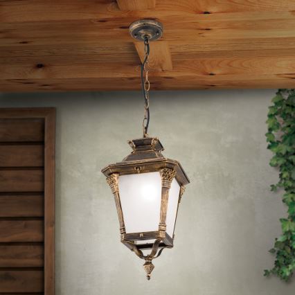 Outdoor pendant light AIKO 1xE27/60W/230V IP23 bronze/patina