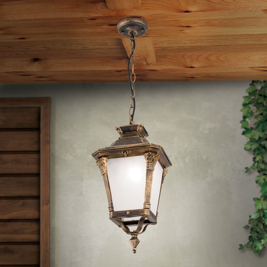 Outdoor pendant light AIKO 1xE27/60W/230V IP23 bronze/patina