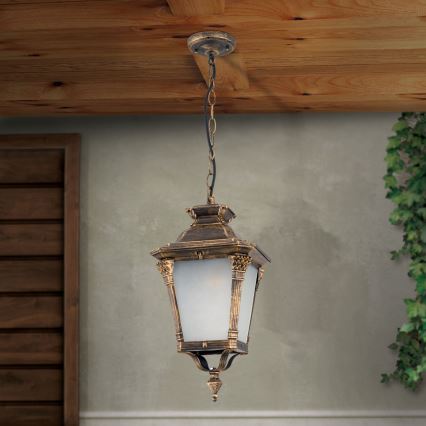 Outdoor pendant light AIKO 1xE27/60W/230V IP23 bronze/patina