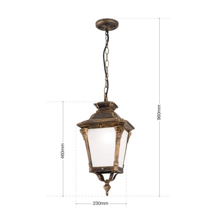 Outdoor pendant light AIKO 1xE27/60W/230V IP23 bronze/patina