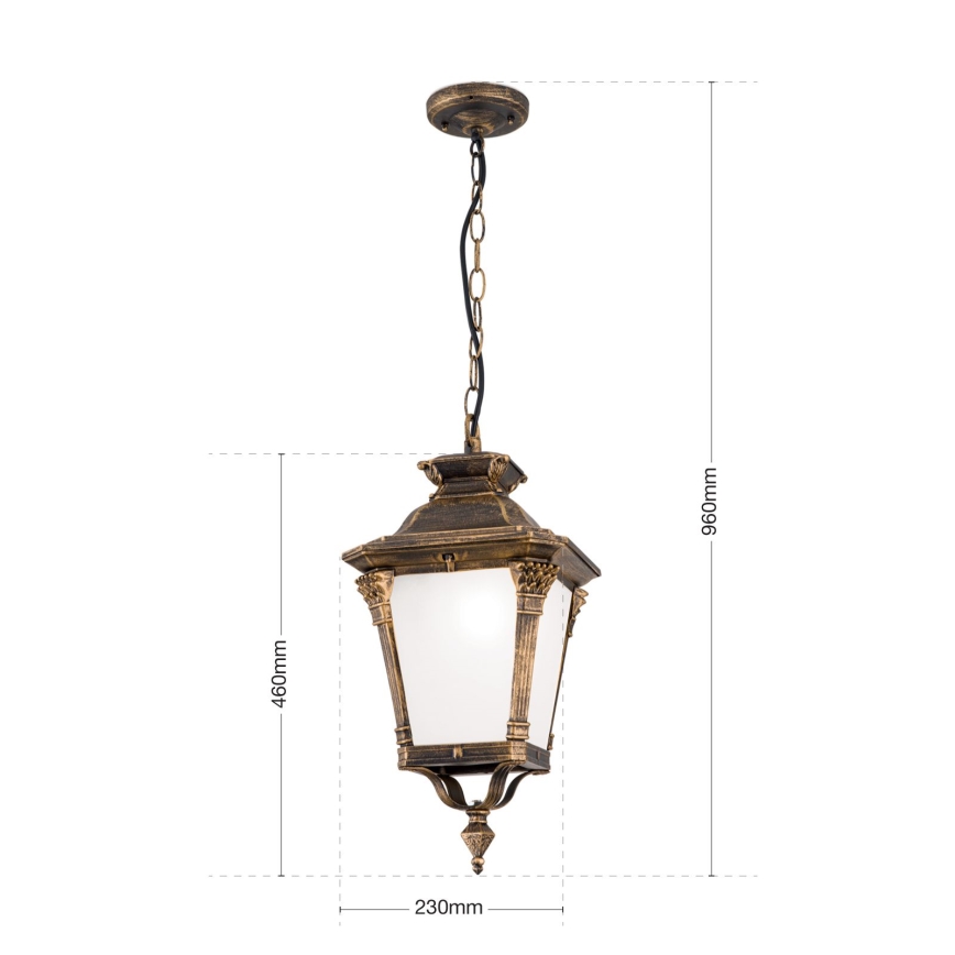 Outdoor pendant light AIKO 1xE27/60W/230V IP23 bronze/patina