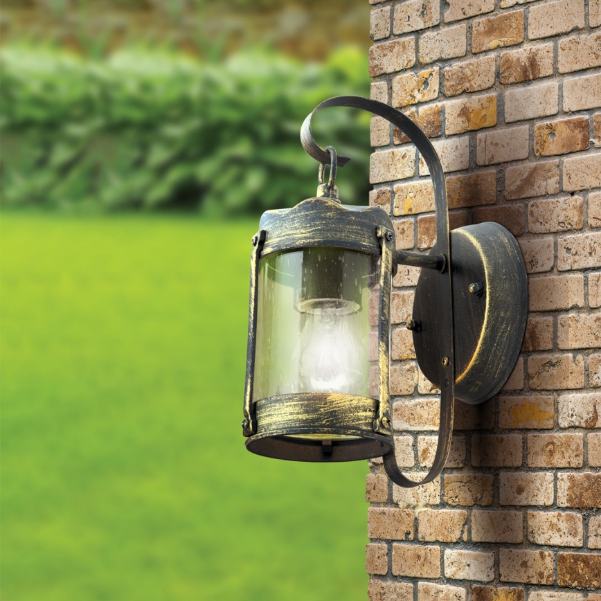 Outdoor wall light TAVERNA 1xE27/60W/230V IP23 bronze/patina