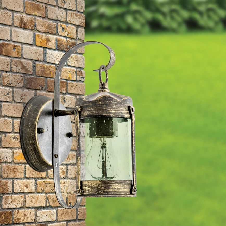 Outdoor wall light TAVERNA 1xE27/60W/230V IP23 bronze/patina