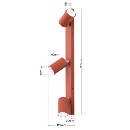 PENN Spotlight 3xGU10/13W/230V Brick Red