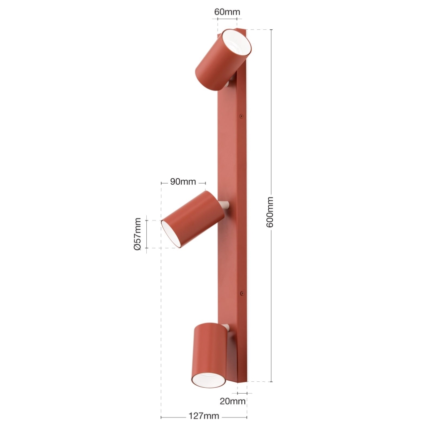 PENN Spotlight 3xGU10/13W/230V Brick Red