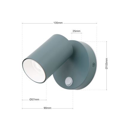 PENN Wall-mounted spotlight 1xGU10/13W/230V Gray