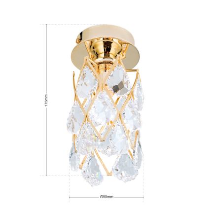 RITA ceiling light 1xG9/40W/230V Ø 9 cm gold finish