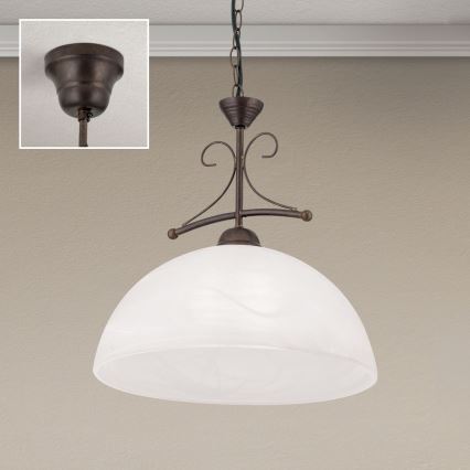 RULA Chain-Hung Chandelier 1xE27/40W/230V Ø 35 cm White/Bronze