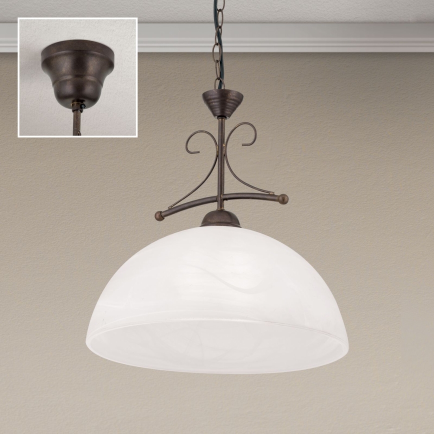 RULA Chain-Hung Chandelier 1xE27/40W/230V Ø 35 cm White/Bronze