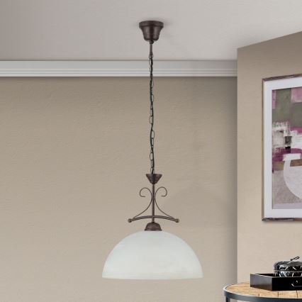 RULA Chain-Hung Chandelier 1xE27/40W/230V Ø 35 cm White/Bronze