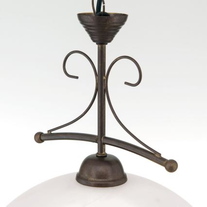 RULA Chain-Hung Chandelier 1xE27/40W/230V Ø 35 cm White/Bronze