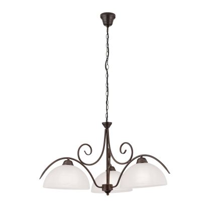 RULA Chain-hung Chandelier 3xE27/40W/230V Ø 70 cm white/bronze