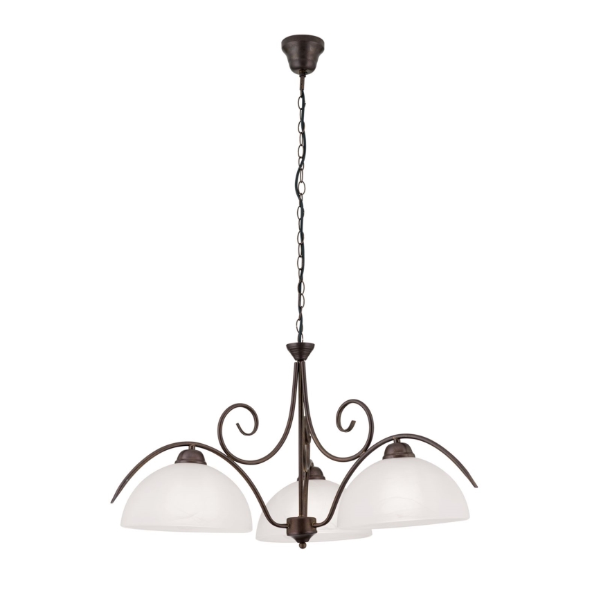 RULA Chain-hung Chandelier 3xE27/40W/230V Ø 70 cm white/bronze