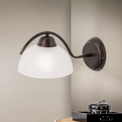 RULA Wall Lamp 1xE27/40W/230V White/Bronze