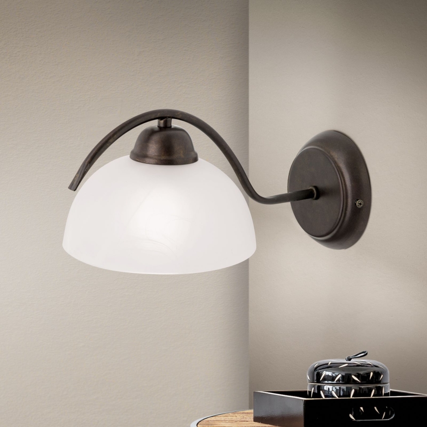 RULA Wall Lamp 1xE27/40W/230V White/Bronze