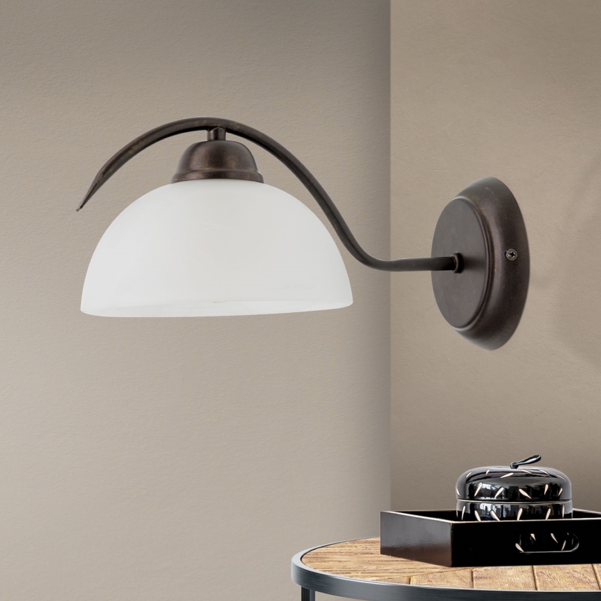 RULA Wall Lamp 1xE27/40W/230V White/Bronze