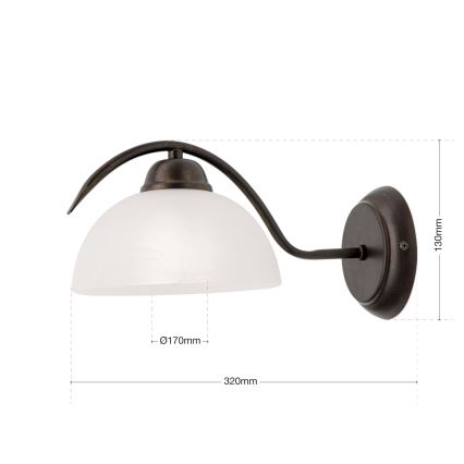 RULA Wall Lamp 1xE27/40W/230V White/Bronze