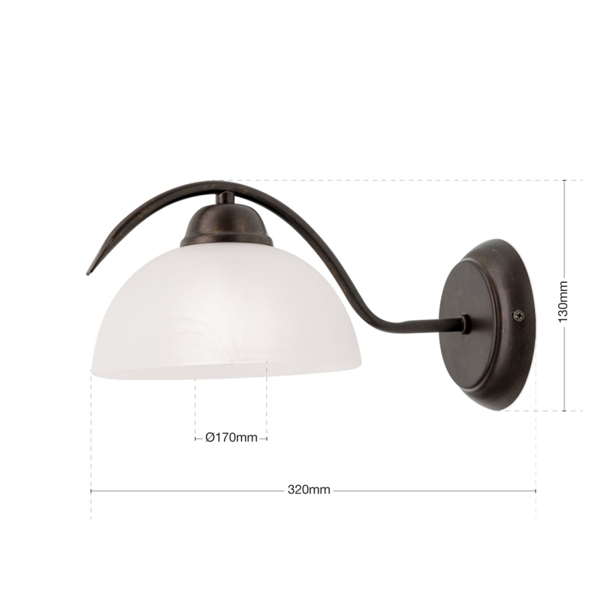 RULA Wall Lamp 1xE27/40W/230V White/Bronze