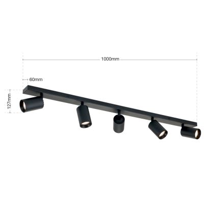 SEAN 5xGU10/13W/230V Spotlight Black