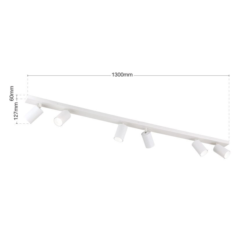 SEAN 6-light spotlight fixture – 6× GU10 / 13W / 230V, white