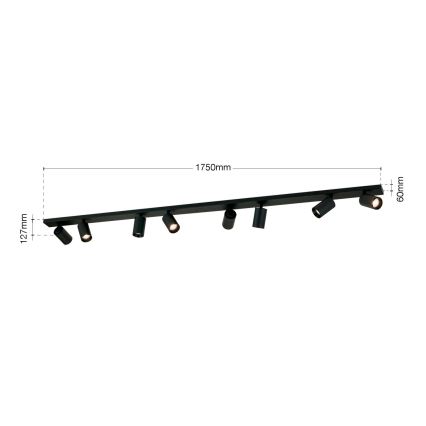 SEAN Spotlight 8xGU10/13W/230V, Black