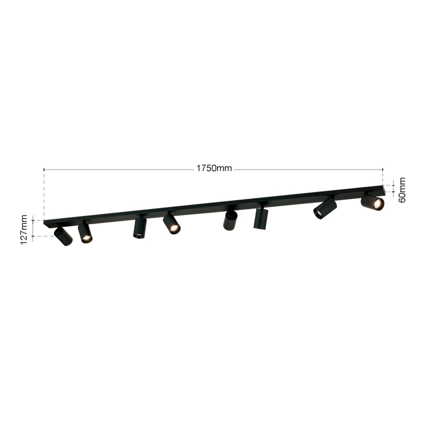 SEAN Spotlight 8xGU10/13W/230V, Black