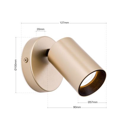 SEAN wall-mounted spotlight 1xGU10/13W/230V, gold