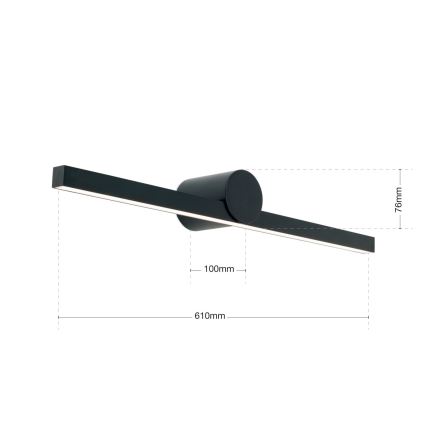 LED Bathroom mirror lighting BEAUTY LED/12W/230V 61 cm IP54 black